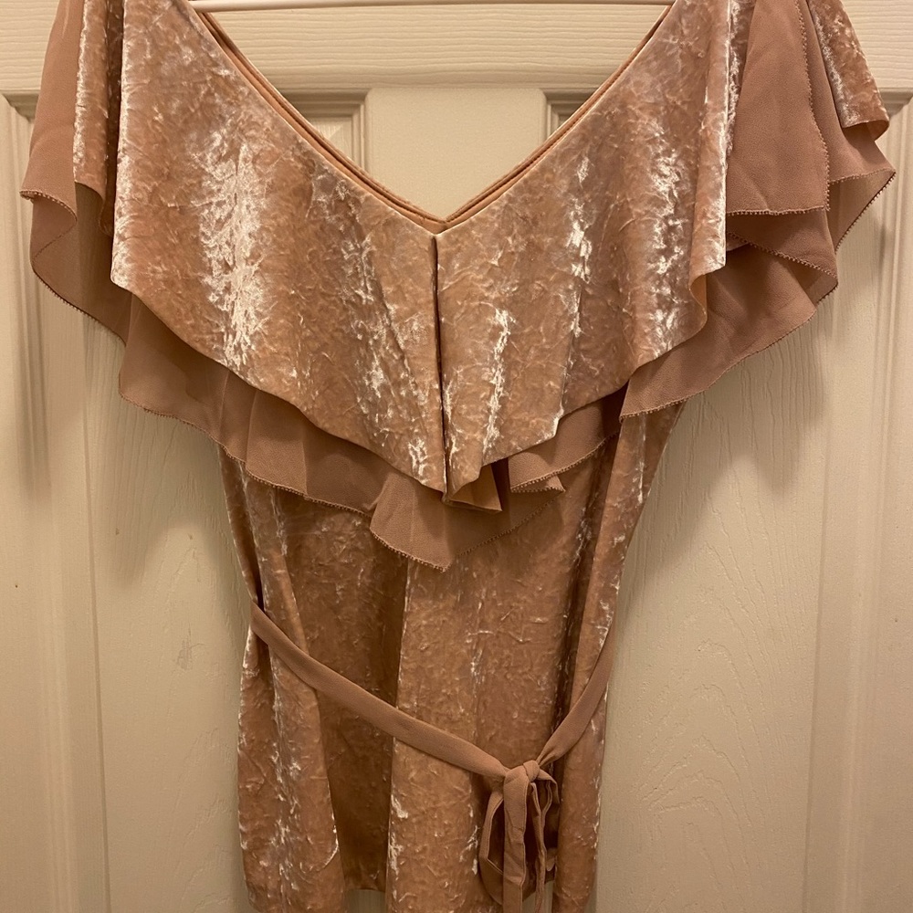 Sexy rose pink velvet top